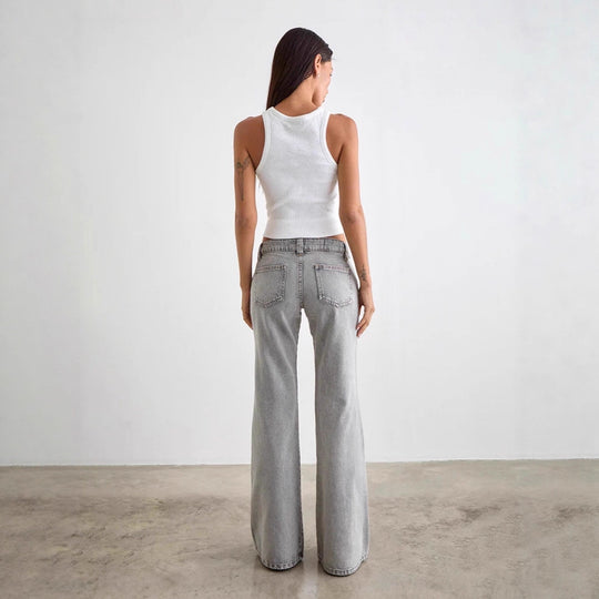 Damen bootcut Jeanshose mit hohem Bund und modischem Schnitt R&B