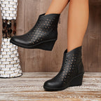 Damen Wedge-Stiefeletten mit perforiertem Obermaterial R&B