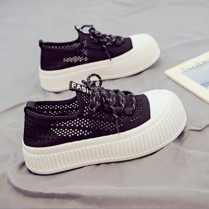 Damen modische und luftige Sneakers mit dicker Sohle R&B