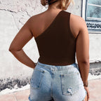 Damen Crop-Top mit asymmetrischem Schnitt und Cut-Out-Details R&B