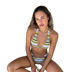 Damen Triangel-Bikini mit hoch geschnittenem Unterteil R&B