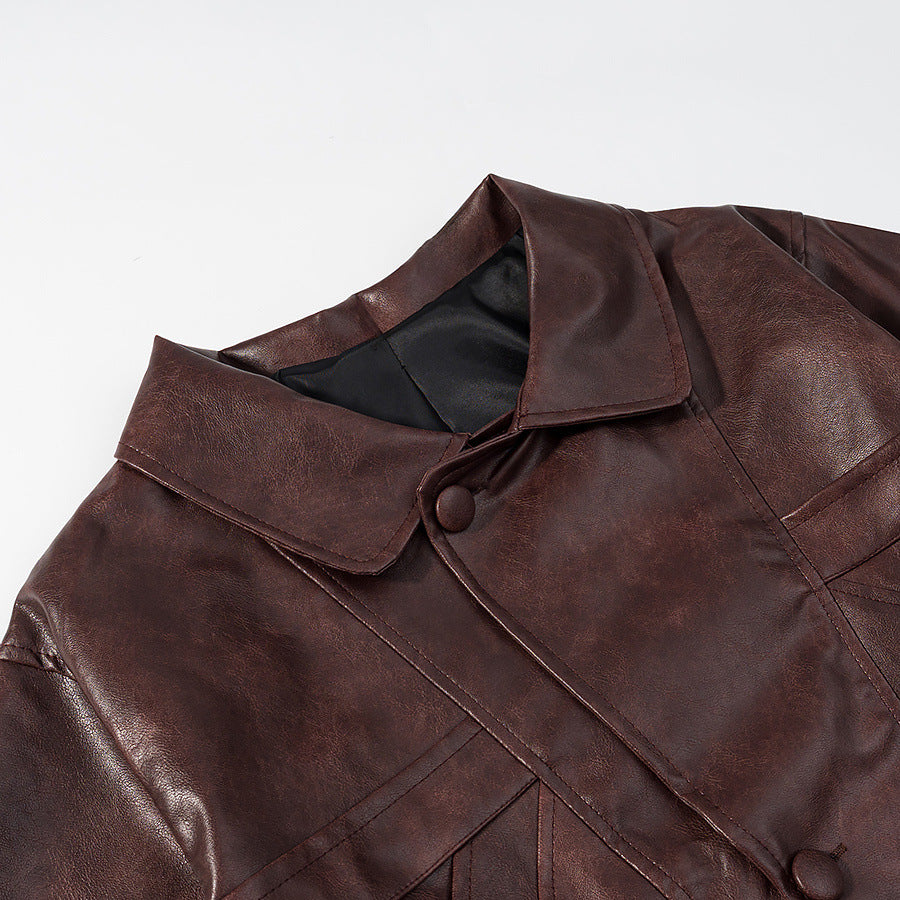 Damen Kunstlederjacke im modernen Schnitt mit lässigen Taschen R&B