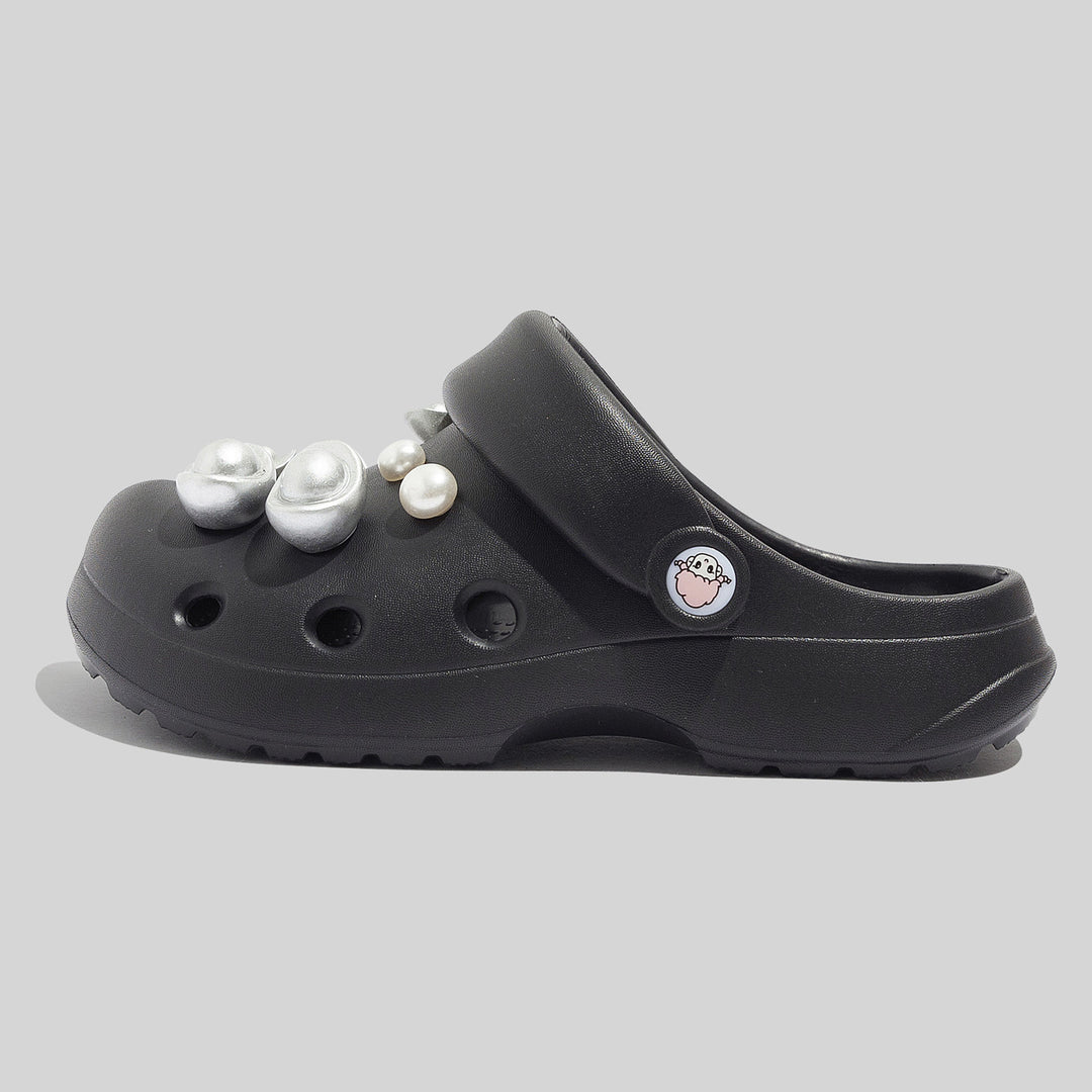 Damen Modische Clogs mit dekorativen Perlen und einzigartigem Design R&B