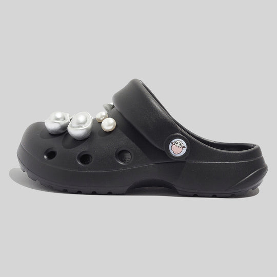 Damen Modische Clogs mit dekorativen Perlen und einzigartigem Design R&B