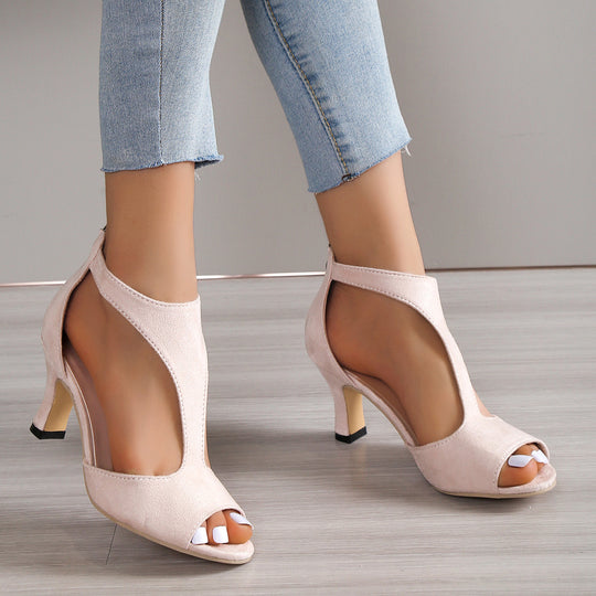 Damen Elegante Peeptoe-Pumps mit modischem Cut-Out-Design und komfortablem Absatz R&B
