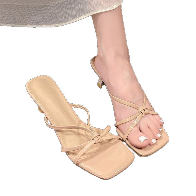 Damen Plateau Mules mit zarten Riemchen R&B