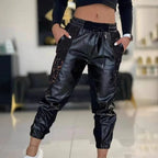 Damen Modische Sporthose mit elegantem Spitzenbesatz