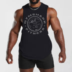 Herren nan ärmelloses Muskelshirt mit extra tiefen Armöffnungen und großem Logodruck R&B
