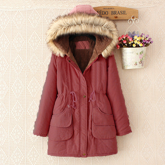 Damen gesteppte Übergangsjacke mit faux Pelzkragen und praktischen Taschen R&B
