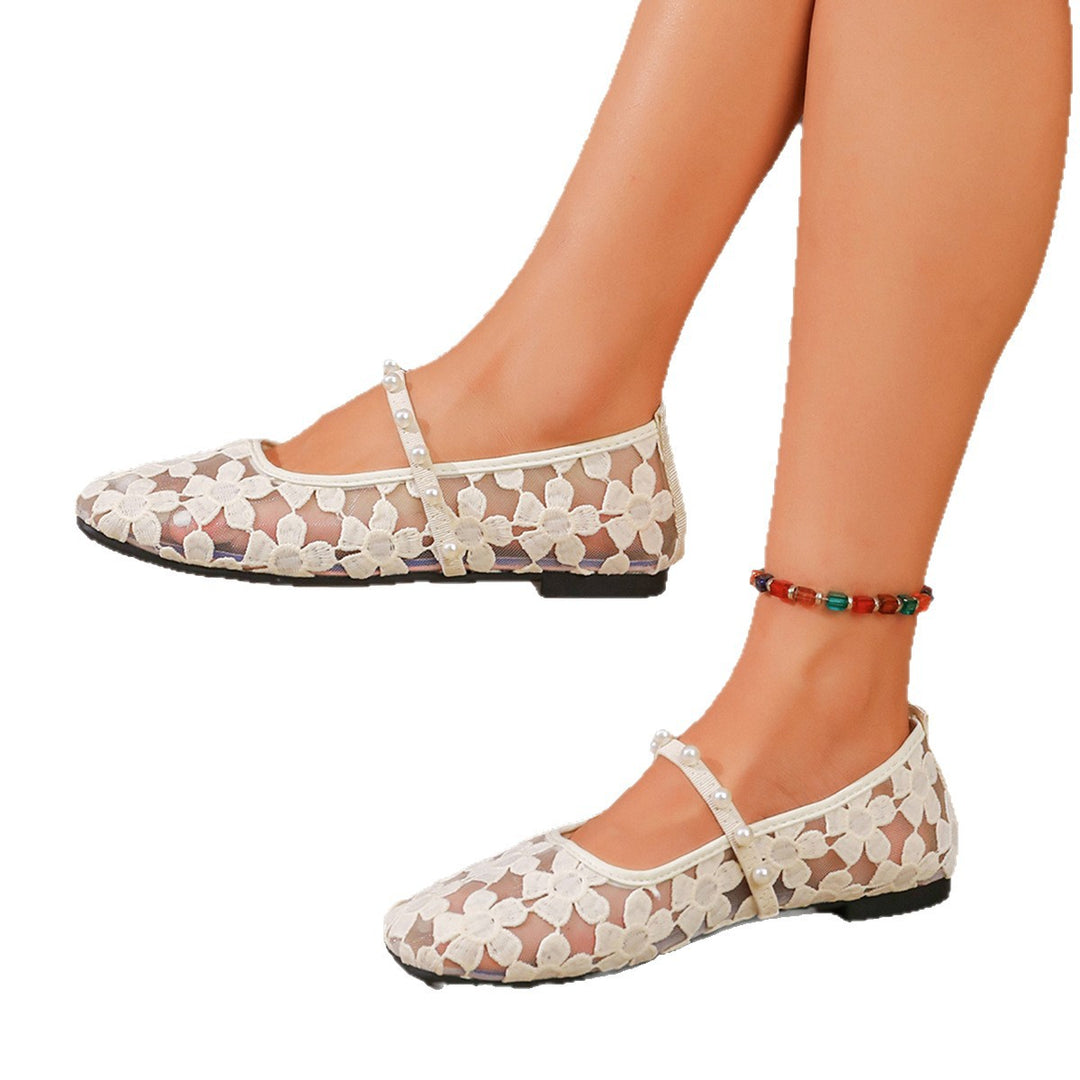 Damen Ballerinas mit zarten Spitzenmotiven R&B