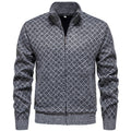 Herren Strickjacke mit modernem Zipper und feinem Karomuster