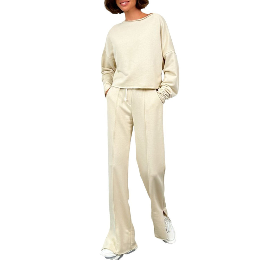 Damen lässiges Crop-Top und weite Sporthose R&B