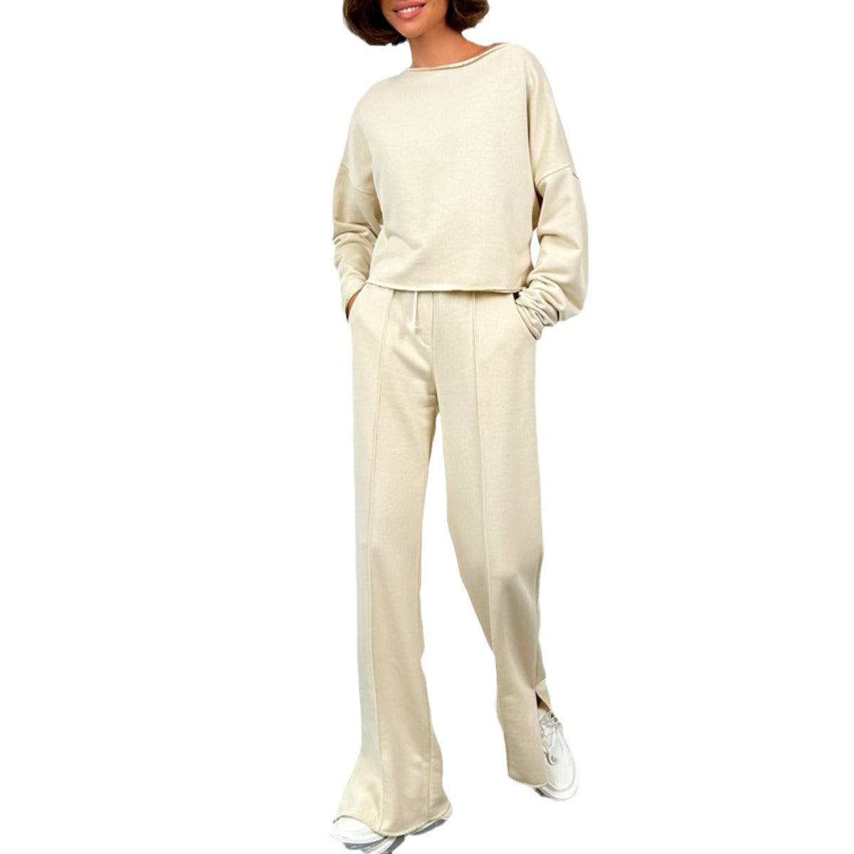 Damen lässiges Crop-Top und weite Sporthose R&B