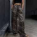Damen Leoprint Palazzo-Hose R&B