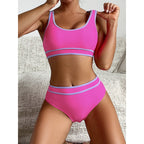 Damen Hochgeschnittener Sport-Bikini mit modischen Details R&B