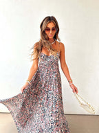 Damen Langes Sommerkleid mit floralen Mustern und lässigem Schnitt R&B