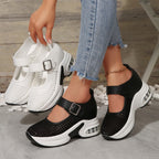 Damen Atmungsaktive Sneaker mit verstellbarem Riemen und dämpfendem Fußbett R&B