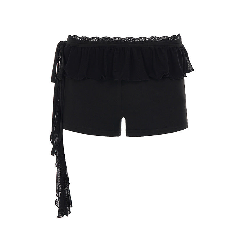 Damen Shorts mit Rüschendetail und verstellbarem BindR&Band R&B