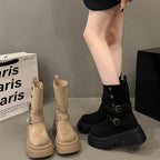 Damen Stiefeletten mit stylishen Schnallen und rutschfester Sohle R&B