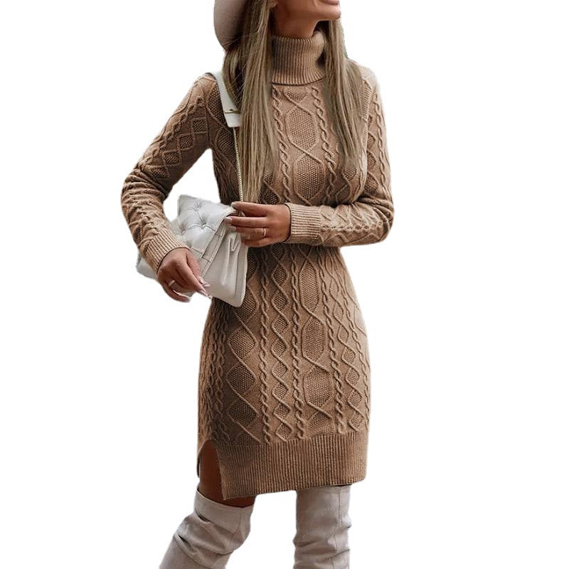 Damen Strickkleid mit Rollkragen R&B