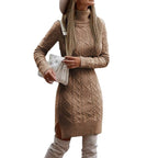 Damen Strickkleid mit Rollkragen