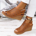 Damen Komfortable Wedge-Sandalen mit luftiger Netzstruktur R&B