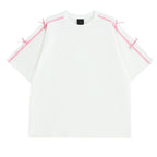 Damen Oversized T-Shirt mit dekorativen Bindändern