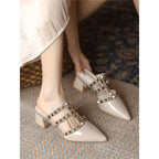 Damen elegante Slingback Mules mit dekorativen Riemen R&B
