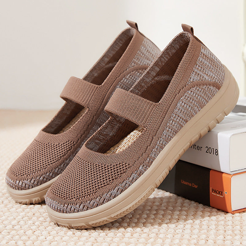 Damen Komfortable Slip-On Sneakers mit elastischem Riemen und atmungsaktivem Obermaterial R&B