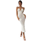 Damen Häkel-Maxikleid mit floralem Design R&B