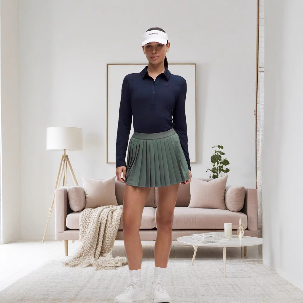 Damen Faltenrock mit hohem Bund und sportlichem Design R&B