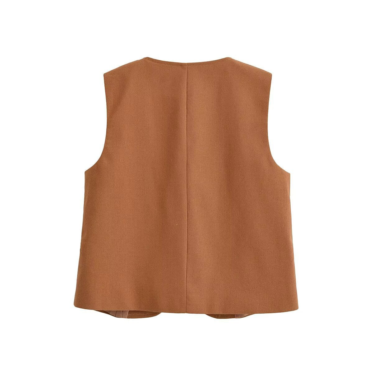 Damen elegante Weste mit Knopfdetails und seitlichen Eingrifftaschen R&B