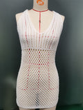 Damen Netzkleid mit tiefem V-Ausschnitt R&B