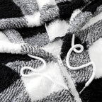 Damen Flauschige Kapuzenjacke im Karomuster R&B
