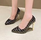 Damen Spitzen High Heels mit elegantem Krokodilleder-Design R&B