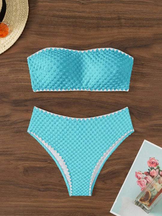 Damen Bandeau-Bikini mit strukturierter Oberfläche R&B