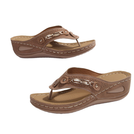 Damen Komfortable Wedge-Sandalen mit verstellbarem Riemen R&B