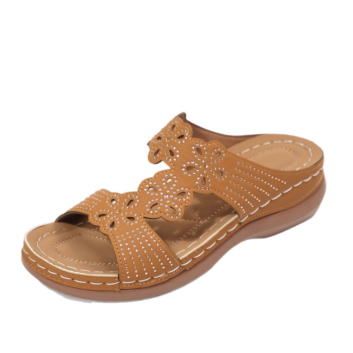 Damen Komfortable Fußbett-Sandalen mit floralem Design