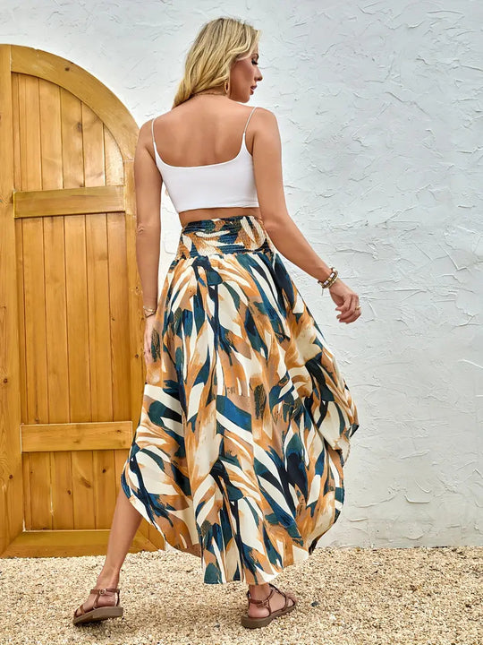 Damen Eleganter Maxirock mit modernem Chevron-Muster R&B