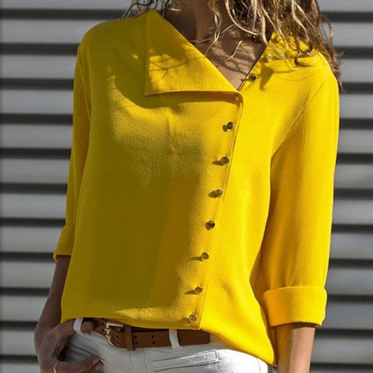 Damen Button-Up Relaxed Fit Bluse R&B