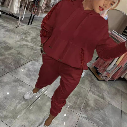 Damen Modischer Sweatanzug mit glitzernden Akzenten R&B