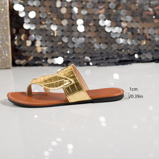 Damen modische Flip-Flop Sandalen mit Blattdesign R&B