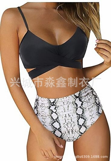 Damen Crop-Top Bikini-Set mit geflochtenem Design R&B