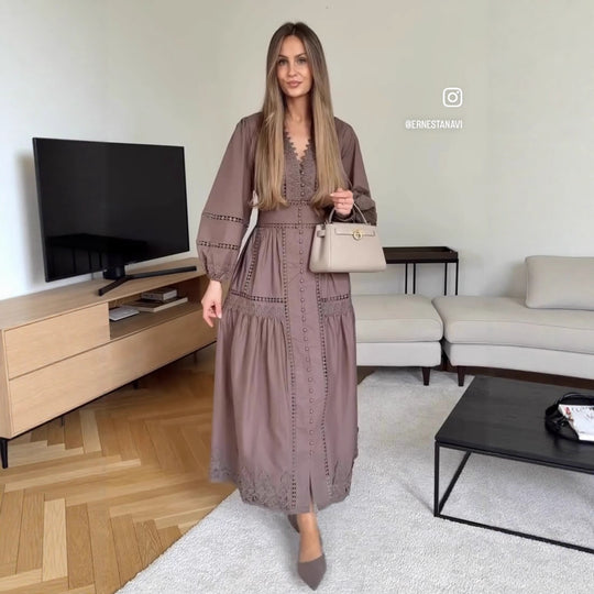 Damen Spitzenbustierkleid mit eleganten Rüschendetails R&B