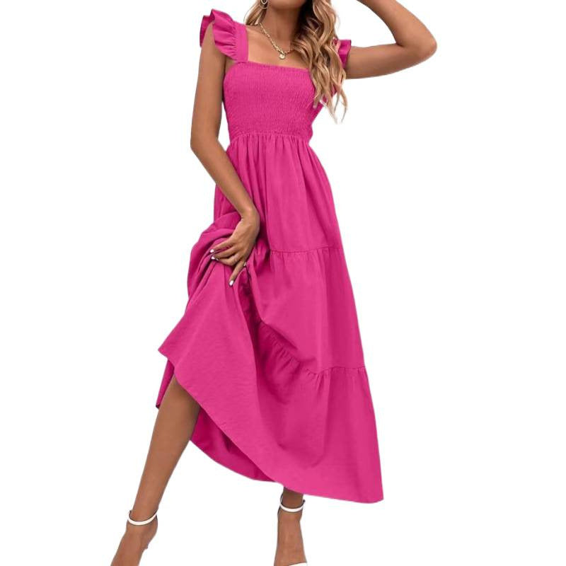 Damen Maxikleid mit Rüschendetails und schmalem Tailleneinsatz R&B