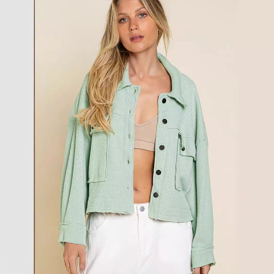 Damen gemütliche Waffle-Jacke R&B