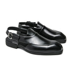 Damen elegante Leder-Mokassins mit verstellbarem Riemen R&B
