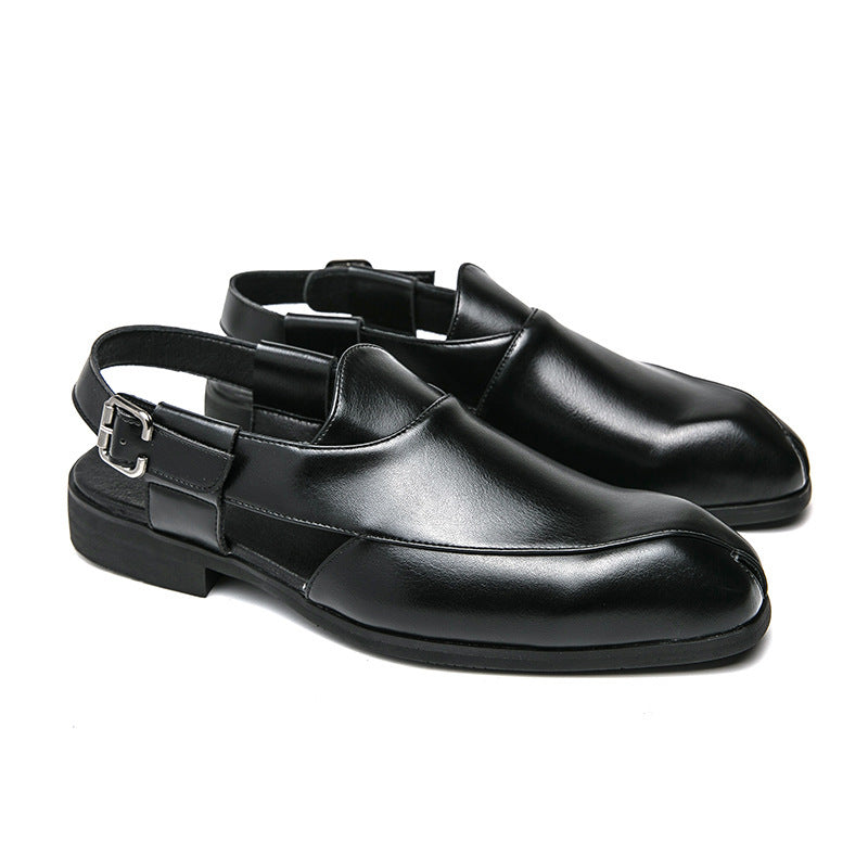Damen elegante Leder-Mokassins mit verstellbarem Riemen R&B