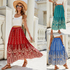 Damen Maxi-Rock mit zartem Paisley-Design und voluminösem Saum R&B