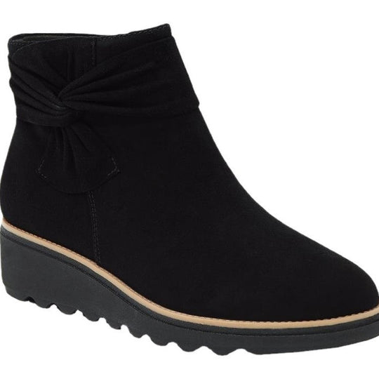 Damen Wedge-Stiefeletten mit geschmackvollem Falten-Design und rutschfester Sohle R&B